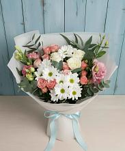 Букет цветов из:  Розы, Лизиантусы и Хризантемы #REPLACE_PRED# Заболотовке