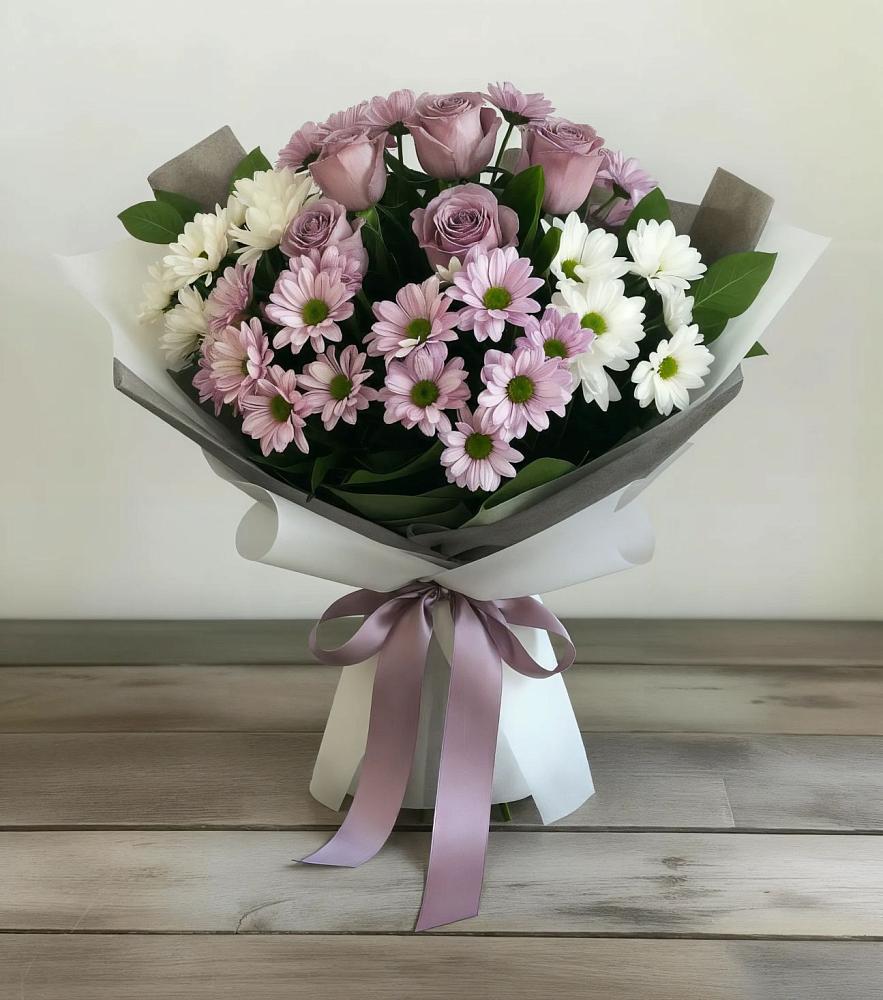 Букет цветов из: Хризантемы и Розы в Заболотовке