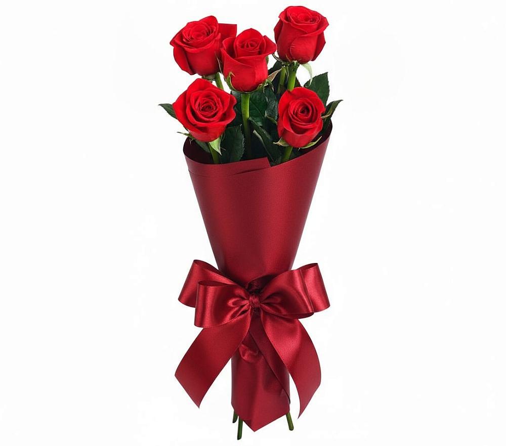 Букет 5 Красных роз Эдлесс Лав в Заболотовке