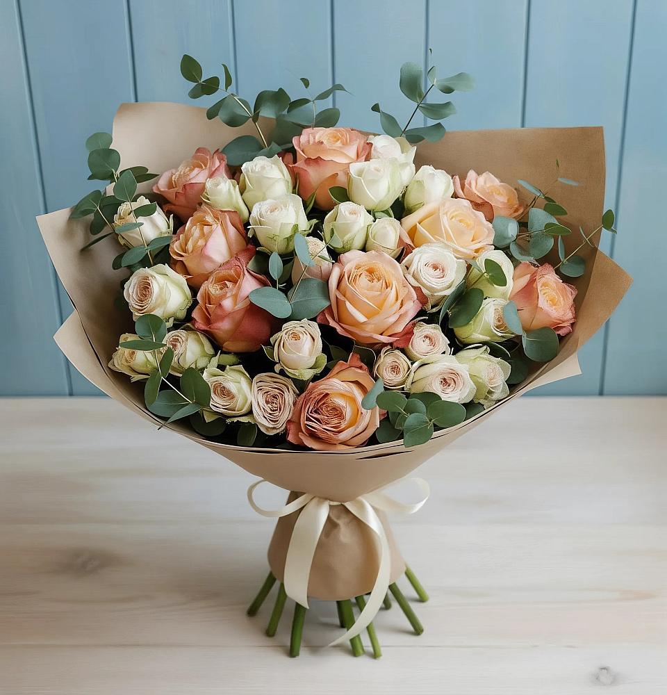 Букет цветов из: Альстромерии и Розы в Заболотовке