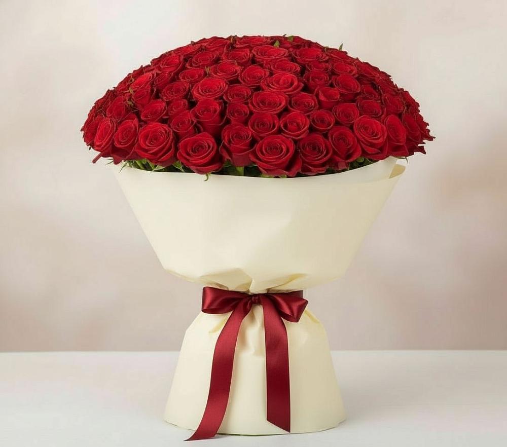 Букет 101 Красная роза Милано в Заболотовке