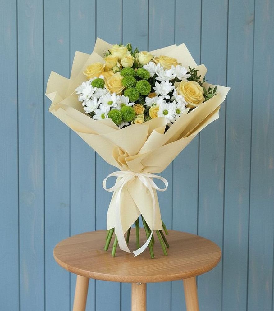 Букет цветов из: Хризантемы и Розы в Заболотовке