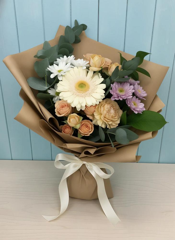 Букет цветов из: Герберы и Хризантемы в Заболотовке