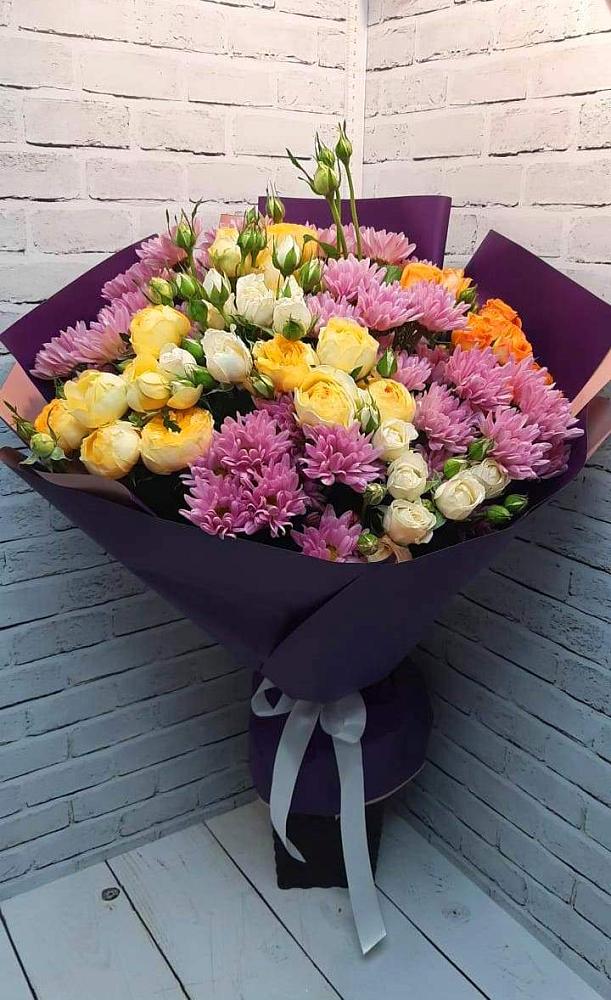 Букет цветов из: Хризантемы и Розы в Заболотовке