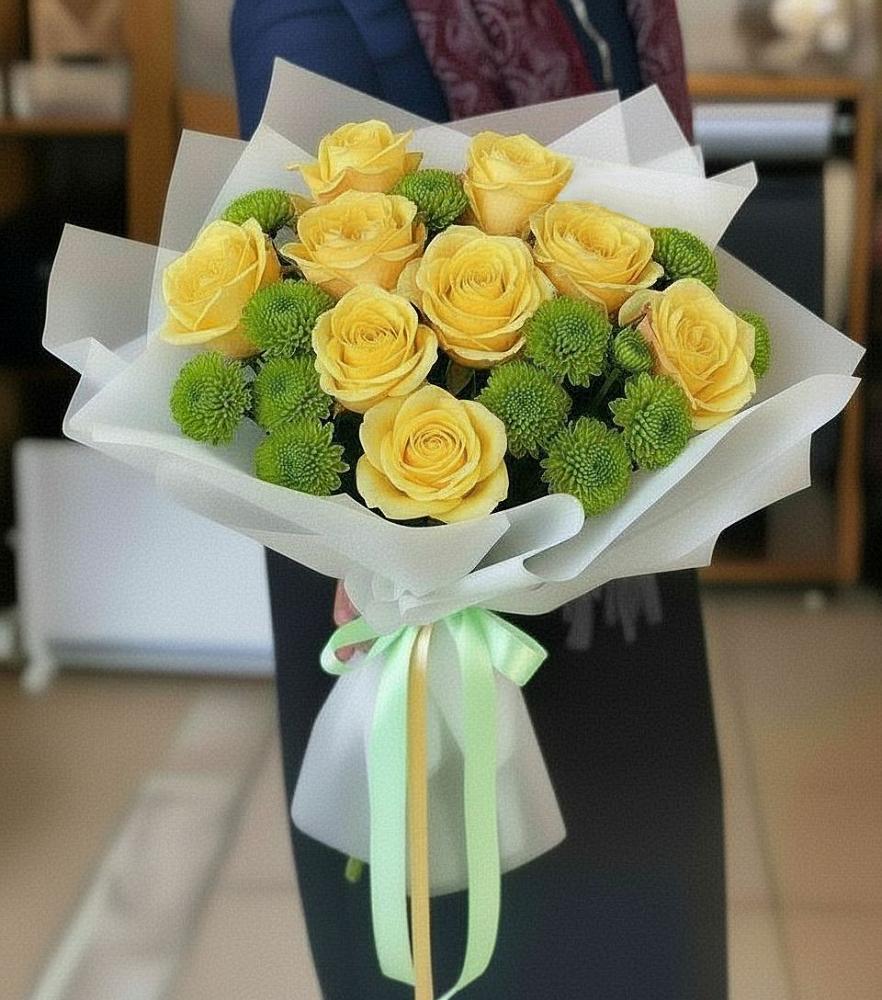 Букет цветов из: Хризантемы и Розы в Заболотовке