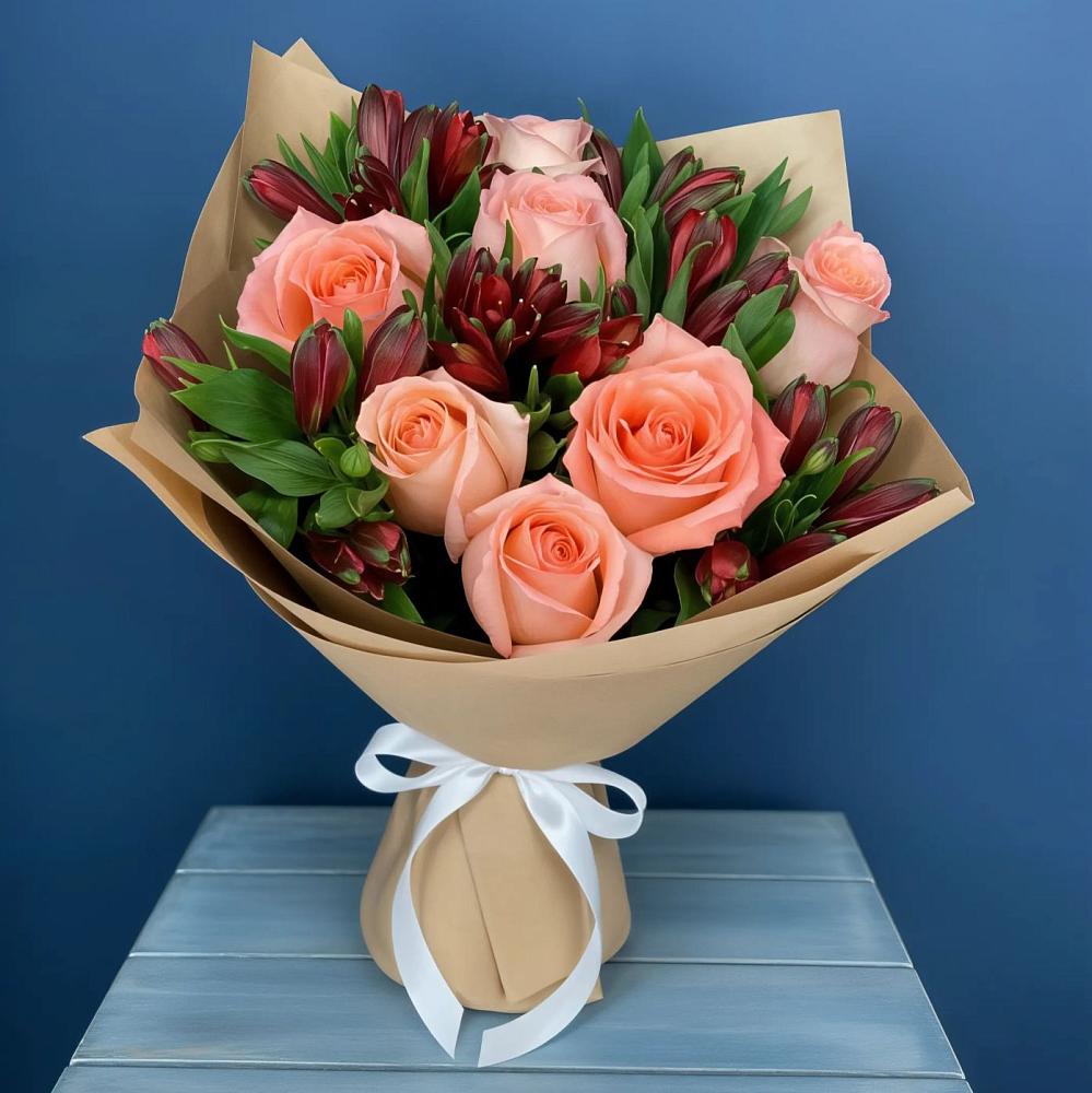 Букет цветов из: Розы и Альстромерии в Заболотовке