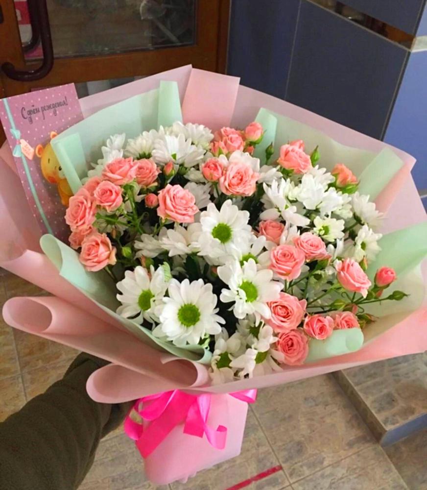 Букет цветов из: Розы и Хризантемы в Заболотовке