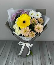 Букет цветов из:  Розы, Герберы и Хризантемы в Заболотовке