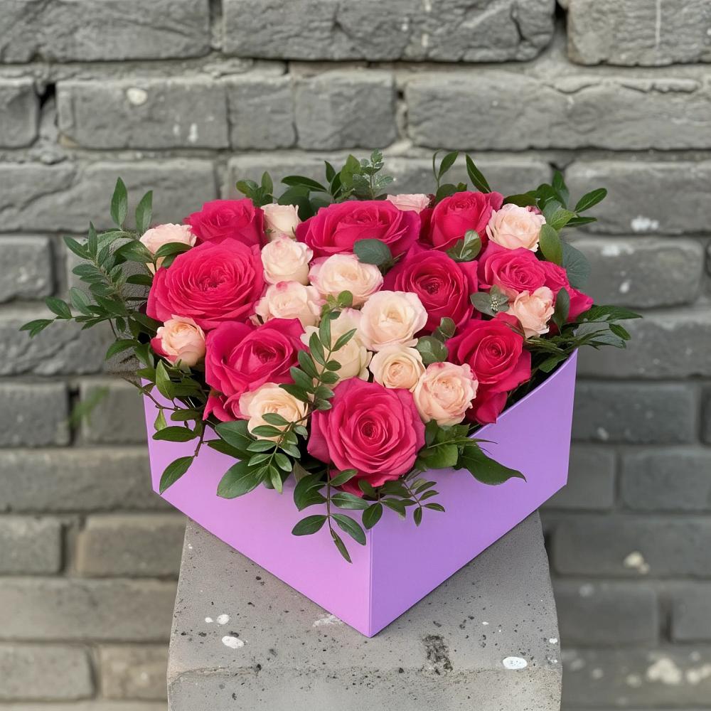 Цветочная композиция из Розы в коробке в Заболотовке