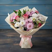 Букет цветов из:  Хризантемы, Альстромерии и Розы #REPLACE_PRED# Заболотовке