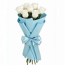 Букет 7 белых роз Проуд в Заболотовке