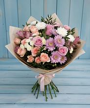 Букет цветов из:  Хризантемы, Розы и Альстромерии в Заболотовке