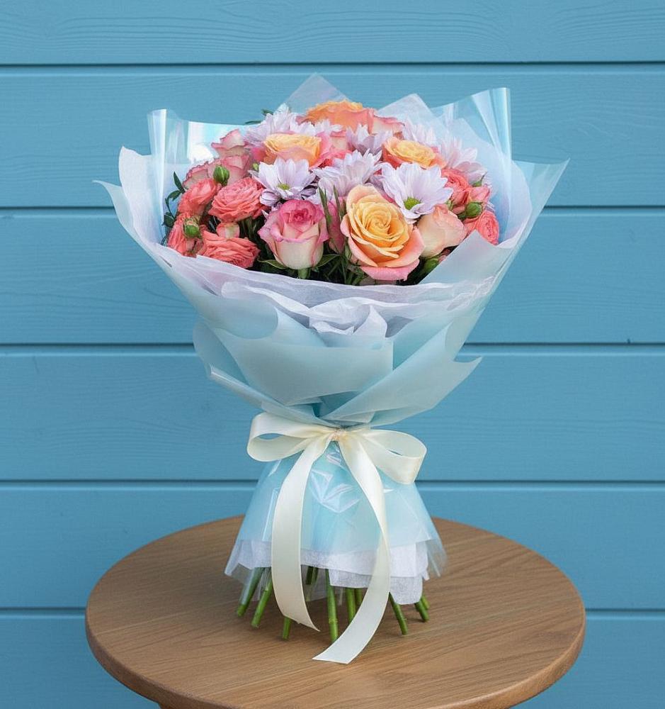 Букет цветов из: Хризантемы и Розы в Заболотовке